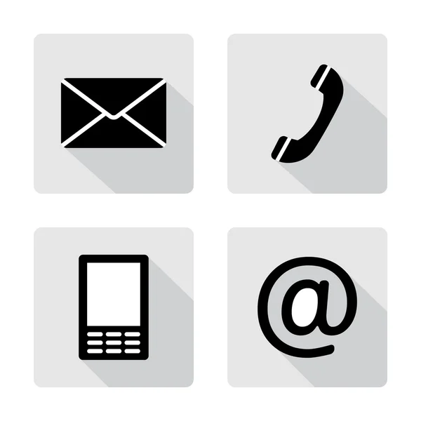 Contatto icone buttonsset busta, cellulare, telefono, posta — Vettoriale Stock
