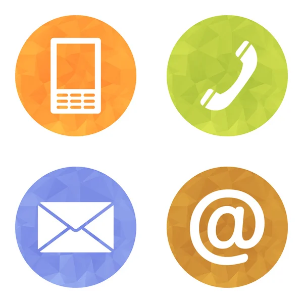 Contact buttons set - email, envelope, phone, mobile icons — Stock Vector