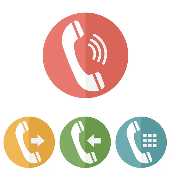 Iconos de teléfono establecidos sobre fondo blanco. Ilustración vectorial . — Vector de stock