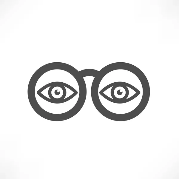 Olhos no ícone de óculos - Ilustração vetorial — Vetor de Stock