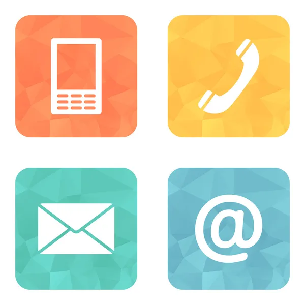 iletişim simgeler düğme set - zarf, cep, telefonu, mail