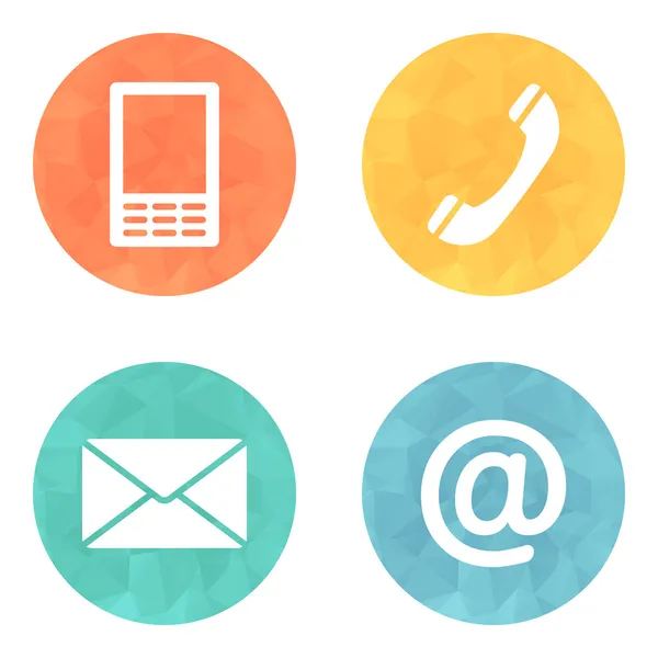 iletişim simgeler düğme set - zarf, cep, telefonu, mail