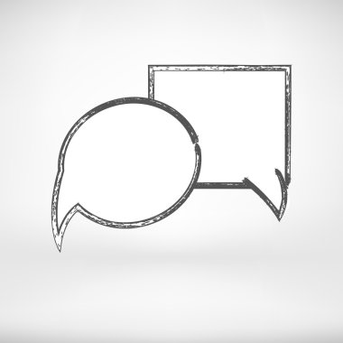 konuşma balonları gri iç arka planda