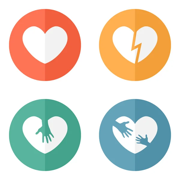 Collezione di icone del cuore diverse — Vettoriale Stock