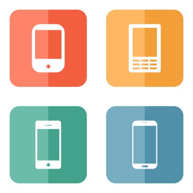 Daire düğmeleri ayarlamak telefon simgeleri.