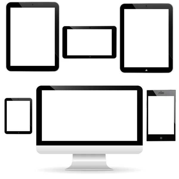 Moderne computer, tabletten en smartphone. — Stockvector