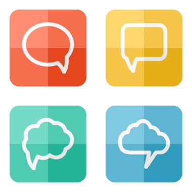 Renkli konuşma baloncukları dizisi