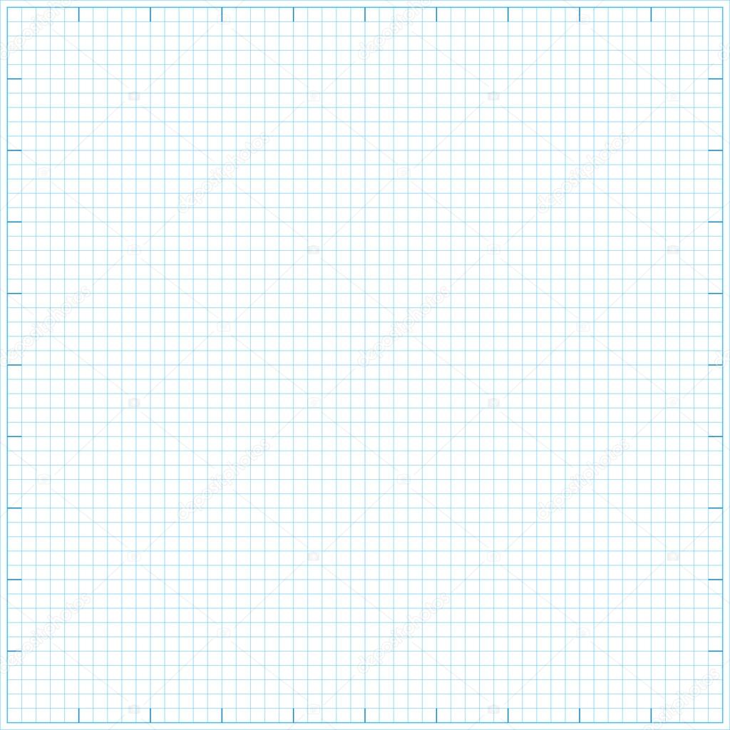 Square grid math paper background. Vector illustration.