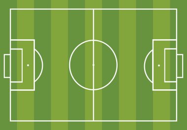 bir futbol sahası çizimi.