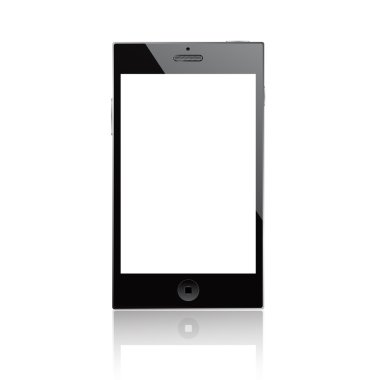 akıllı telefon boş perde. beyaz izole