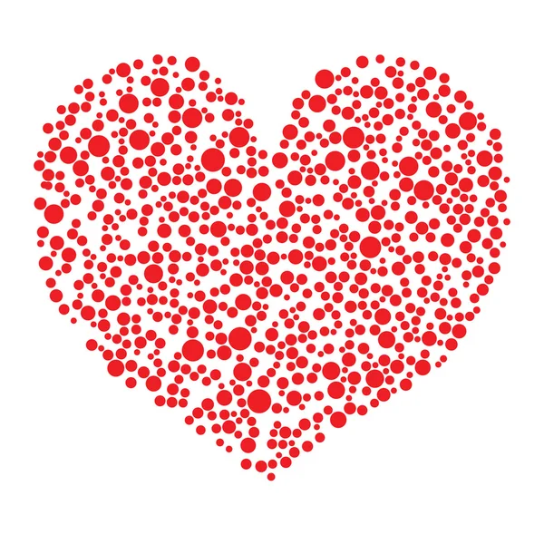 Червоне серце з кіл на білому тлі — стоковий вектор