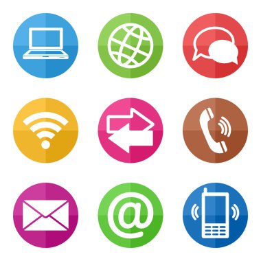 renkli dairesel iletişim simgeleri