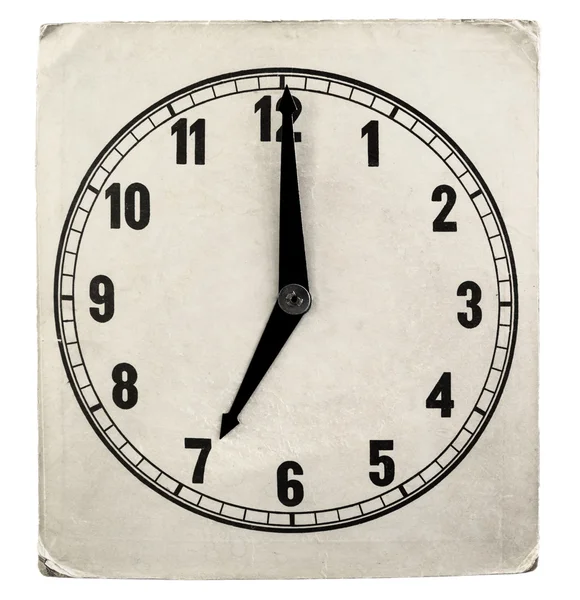 Vintage weathered paper clock face — Stock Photo, Image