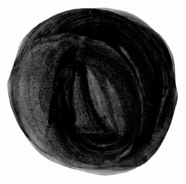 Cepillo negro círculo dibujo creado en tinta bosquejo técnica hecha a mano . — Foto de Stock
