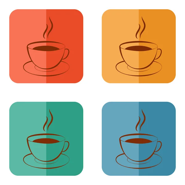 Φλιτζάνι εικονίδιο ζεστό ρόφημα (καφέ, τσάι, κακάο, σοκολάτα, κλπ) — Διανυσματικό Αρχείο