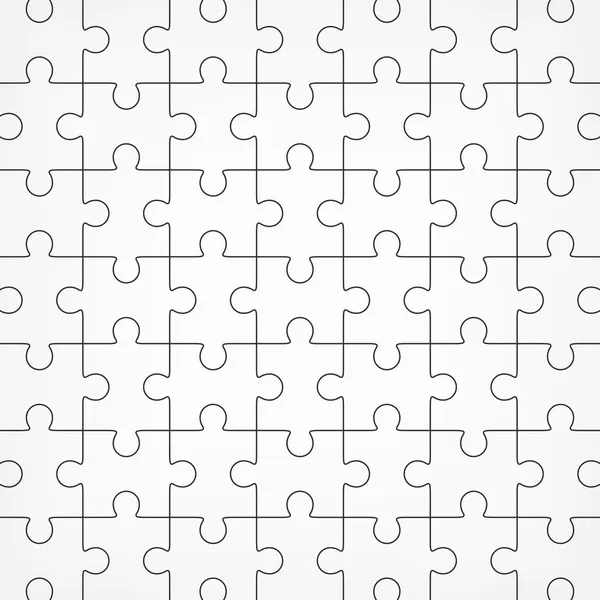 Jigsaw plantilla en blanco rompecabezas sin costura — Vector de stock