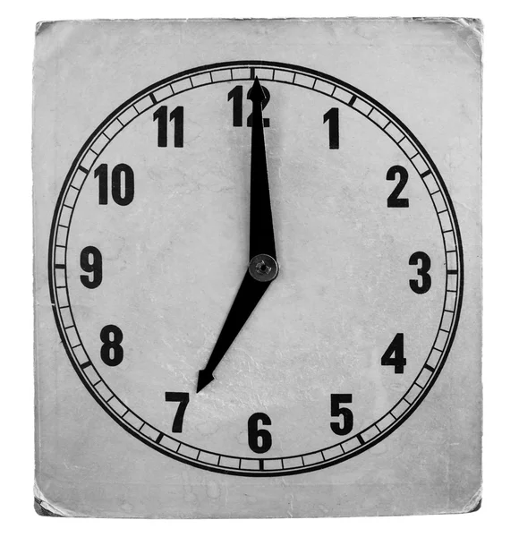 Vintage weathered paper clock face — Stock Photo, Image