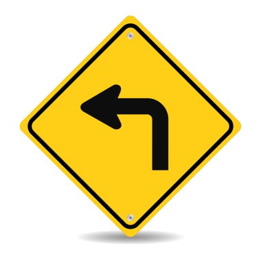 Turn left traffic sign clipart
