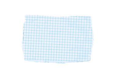 Mavi ızgara ölçekli vektör kağıdı beyaz arkaplanda izole edildi
