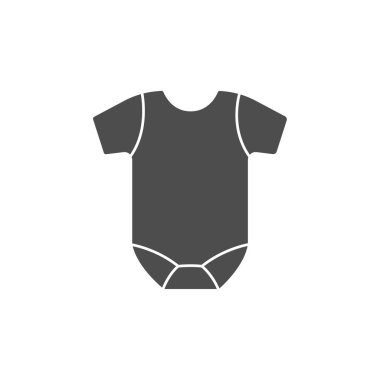 Kısa kollu bebek vücut giysisi vektör simgesi beyaz arkaplanda izole edildi