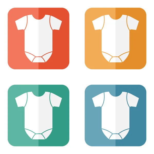 Body bébé à manches courtes icône de contour vectoriel — Image vectorielle