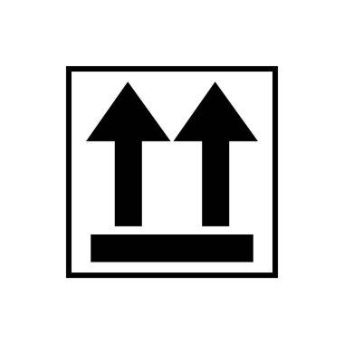 Bu iki oklu ambalaj sembolü. Dikey kaldırma simgesi