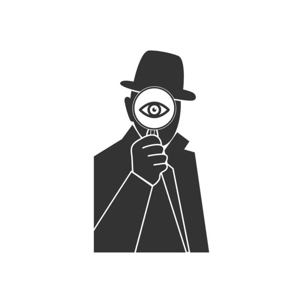 Detective spion vector pictogram — Stockvector