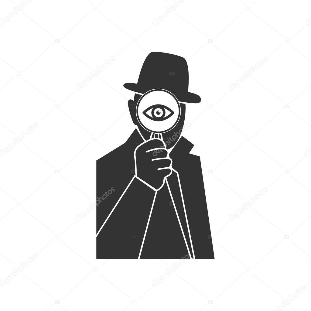 Detective spy vector icon