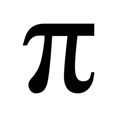 Pi harfi işareti, beyaz arkaplanda izole edilmiş basit siyah vektör. Pi sembolü.