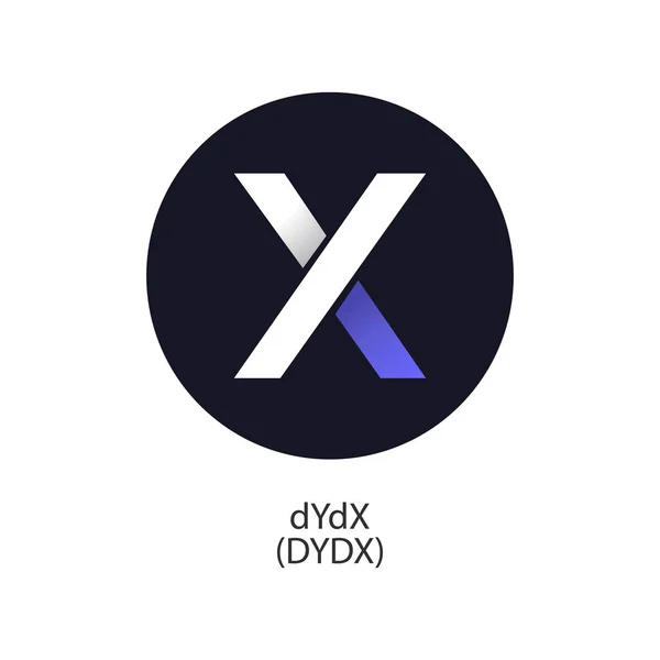 Dydx暗号通貨トークンベクトルロゴコインアイコン白い背景に隔離 — ストックベクタ