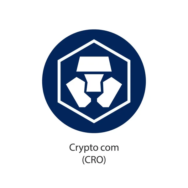 Kripto Com Şifreleme Para Birimi Şifreleme Vektör Logo Simgesi Beyaz — Stok Vektör
