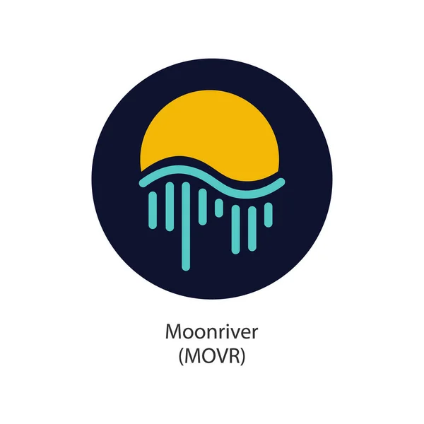 Иконка Векторного Логотипа Moonriver Криптовалюта Изолирована Белом Фоне — стоковый вектор