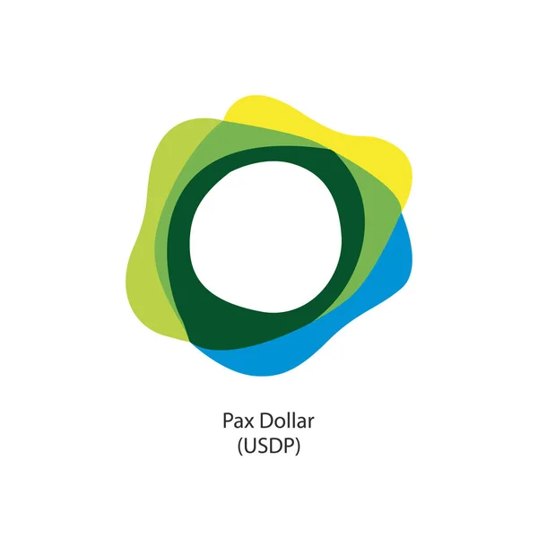 Red Almacenamiento Descentralizado Pax Dollar Icono Criptomoneda Vectorial — Vector de stock