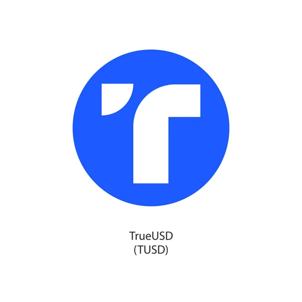 Trueusd Stable Ecoin Vector Crypcurrency Icon Isolated White Background — 图库矢量图片#