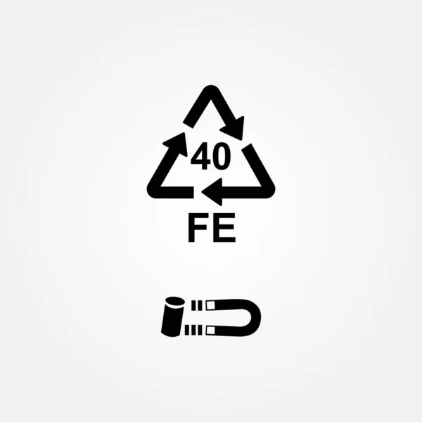 フェラムリサイクルコードFe 40アイコン ベクトル図 — ストックベクタ