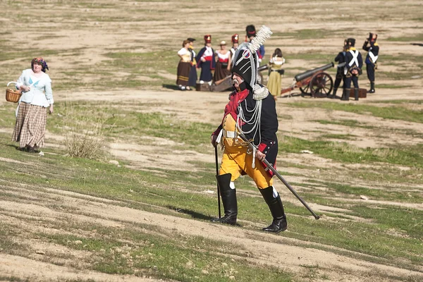 General der französischen Armee auf dem Schlachtfeld in Darstellung der Schlacht von Bailen — Stockfoto