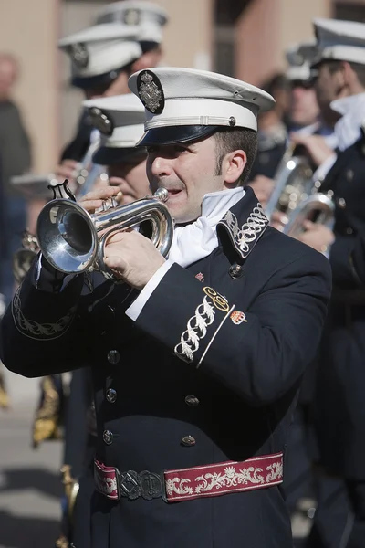 Músicos de banda de bronze — Fotografia de Stock