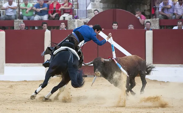 アントニオ マンサナレス、馬に乗っての闘牛士スペイン語 — ストック写真