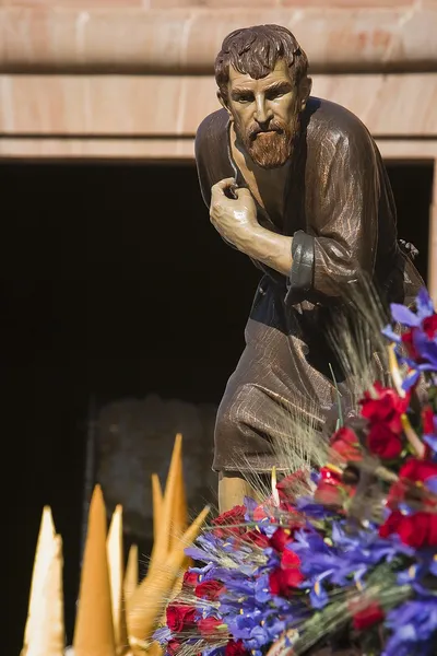 Figure sculptée dans le bois de Judas Iscariote, Confrérie de Santa Cena Sacramentelle — Photo