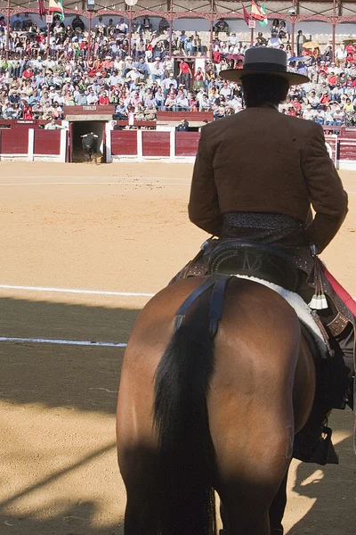 Tjurfäktare på hästryggen spanska — Stockfoto