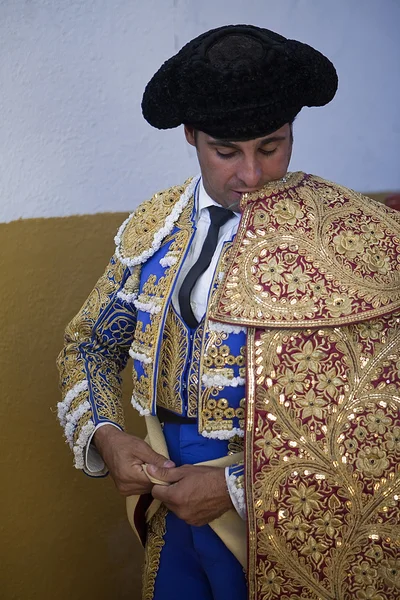 The spanish bullfighter Francisco Rivera getting dressed for the paseillo or initial parade — Stock Photo, Image