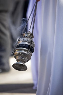 gümüş veya kutsal hafta tütsü yakmak alpaka buhurdan