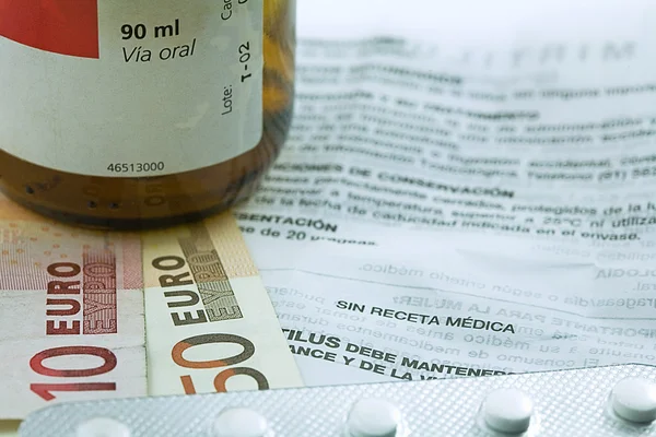 Concept de médecine, copayment pour les médicaments — Photo