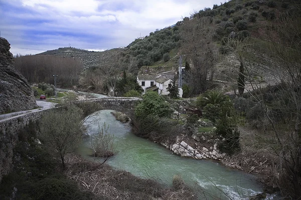 Il ponte e la strada romana di Colomera — Foto Stock