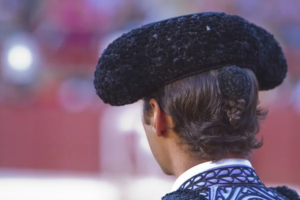 Detail of the hat and Bullfighter ponytail — Stock Photo, Image