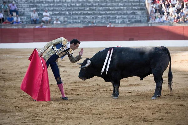 The spanish bullfighter Manuel Jesus "El Cid" bullfighting in a bullfight in Baeza — Stock Photo, Image