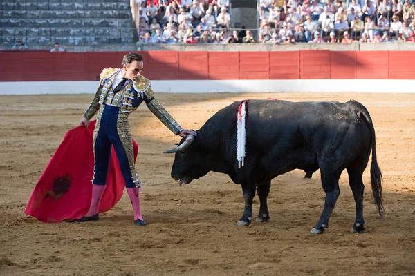 Der spanische Stierkämpfer manuel jesus "el cid" Stierkampf in einem Stierkampf in baeza — Stockfoto
