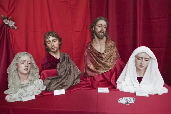 Figure religiose dell'espositore Settimana Santa cattolica in Andalusia — Foto Stock