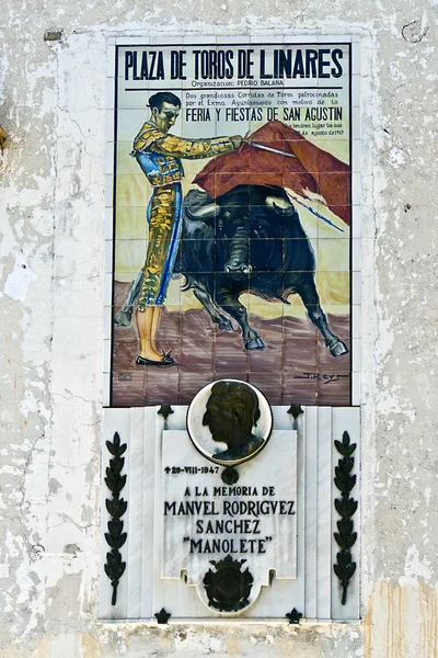 Emblema comemorativo do aniversário da morte de Manolete — Fotografia de Stock