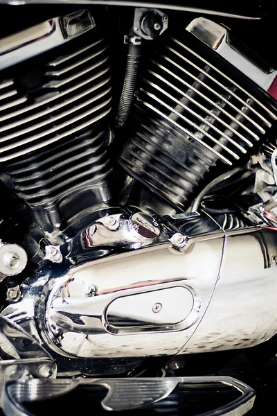 バイク、ガソリン エンジンの機械工の部分の詳細 — ストック写真